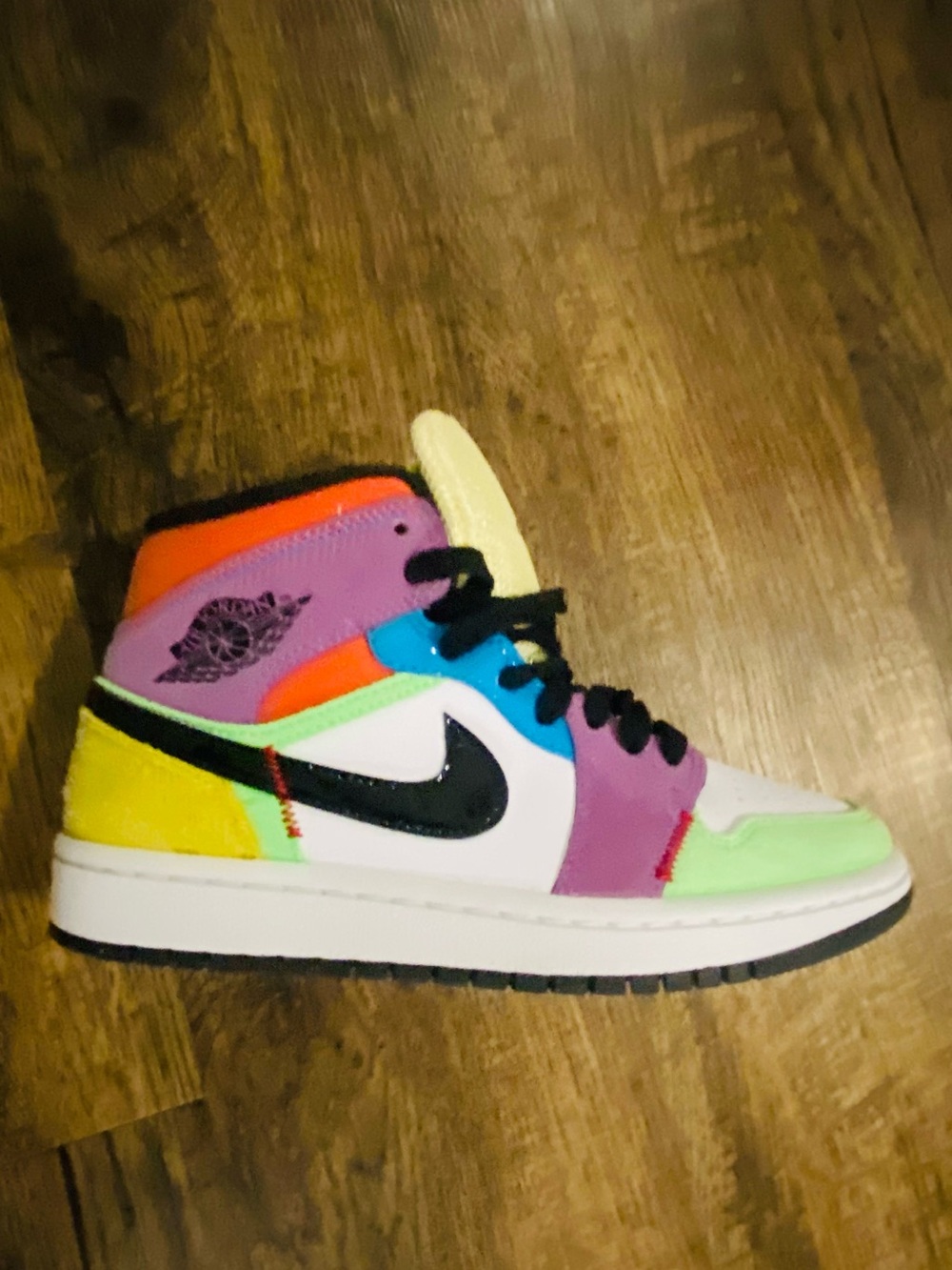 Multicolor High-Top Women's Sneakers - Vibrant Panel Design